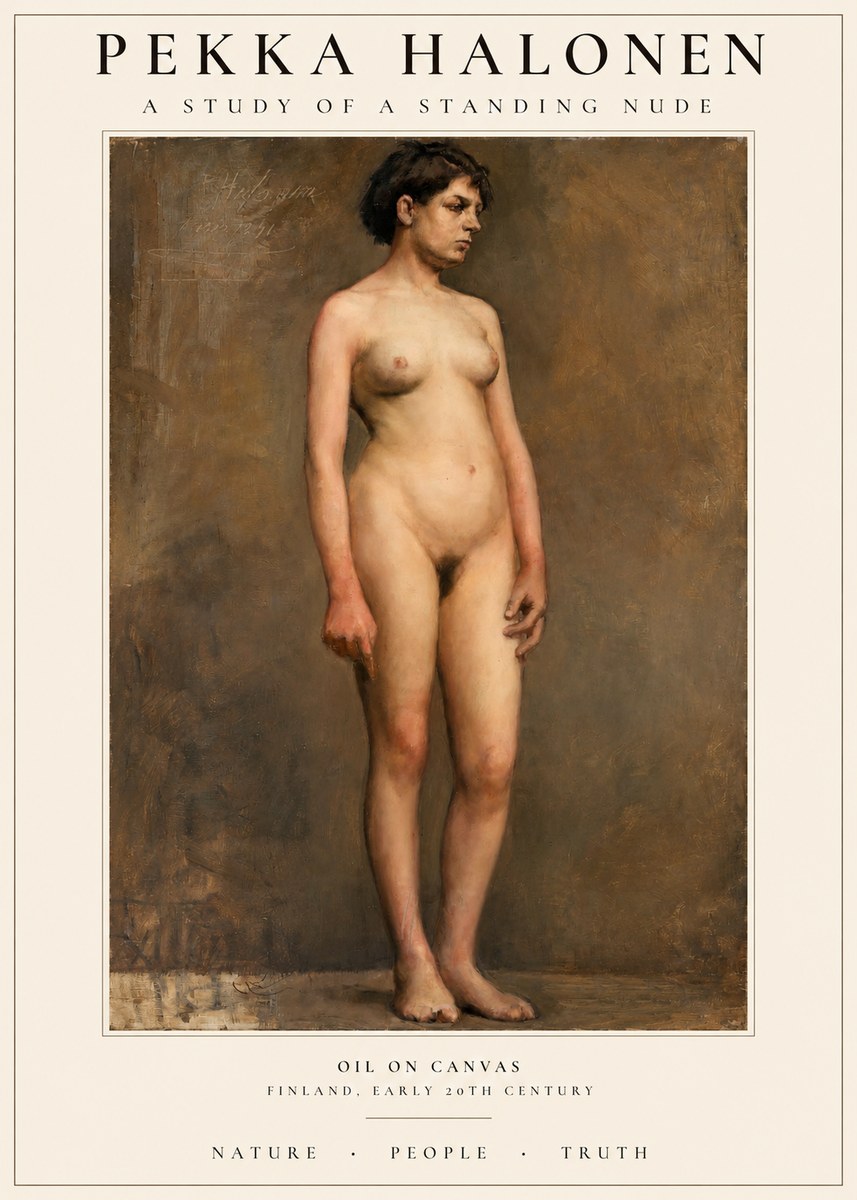 Pekka Halonen A Study of a Standing Nude No1 - Juliste