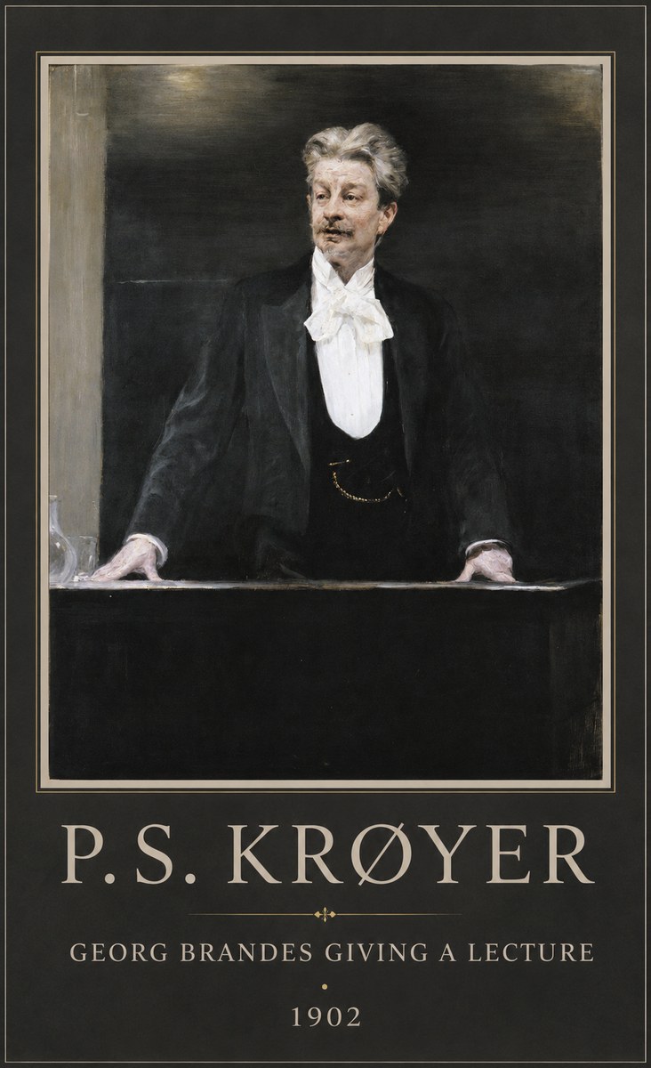 P.S. Krøyer Georg Brandes Giving a Lecture No1 - Juliste