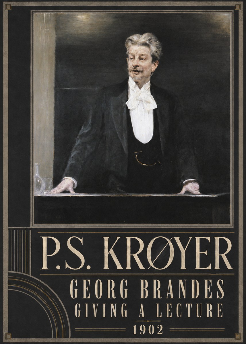 P.S. Krøyer Georg Brandes Giving a Lecture No3 - Juliste