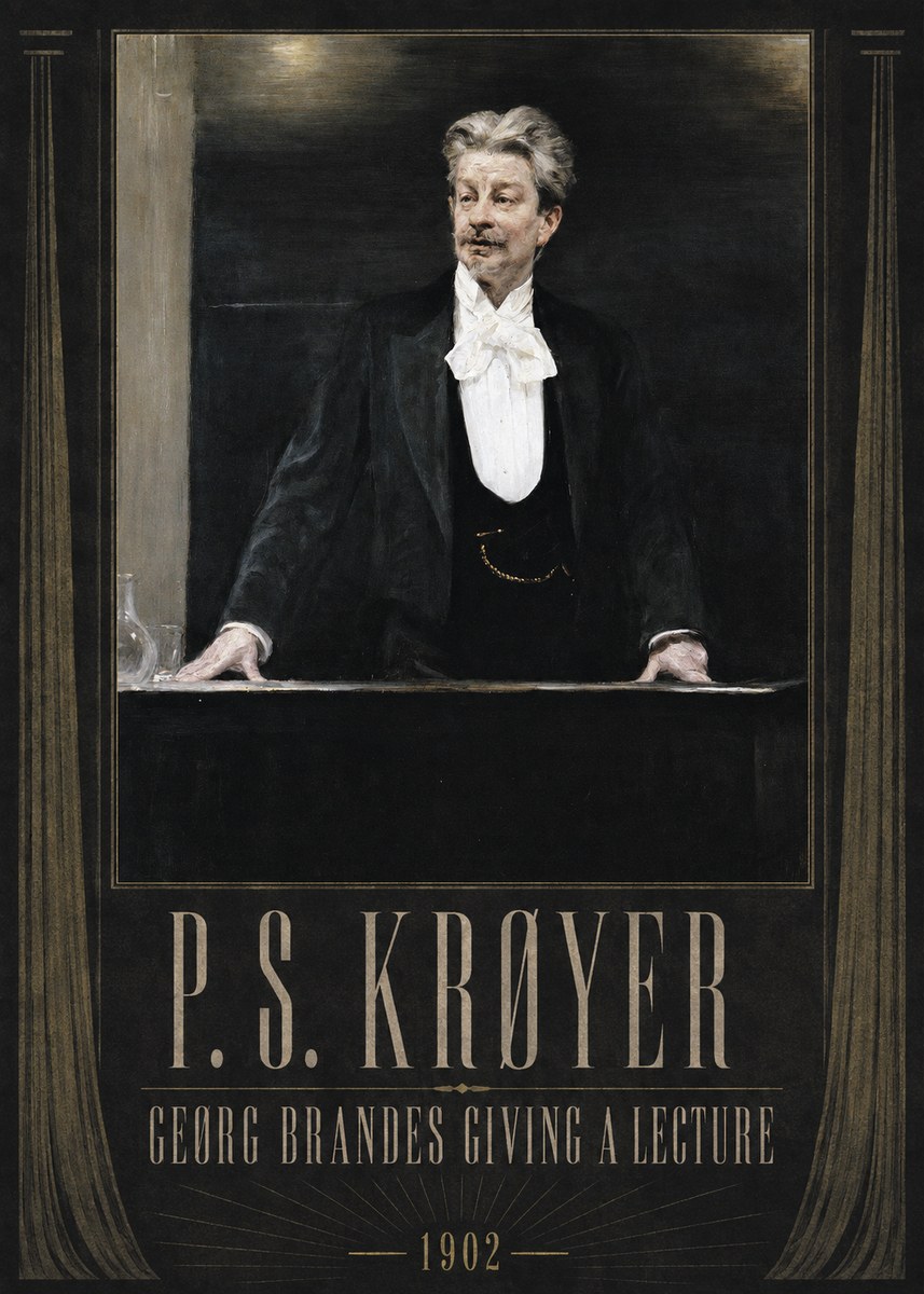 P.S. Krøyer Georg Brandes Giving a Lecture No5 - Juliste