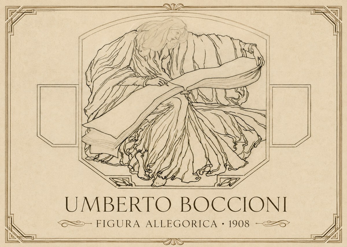 Umberto Boccioni Figura Allegorica No1 - Juliste