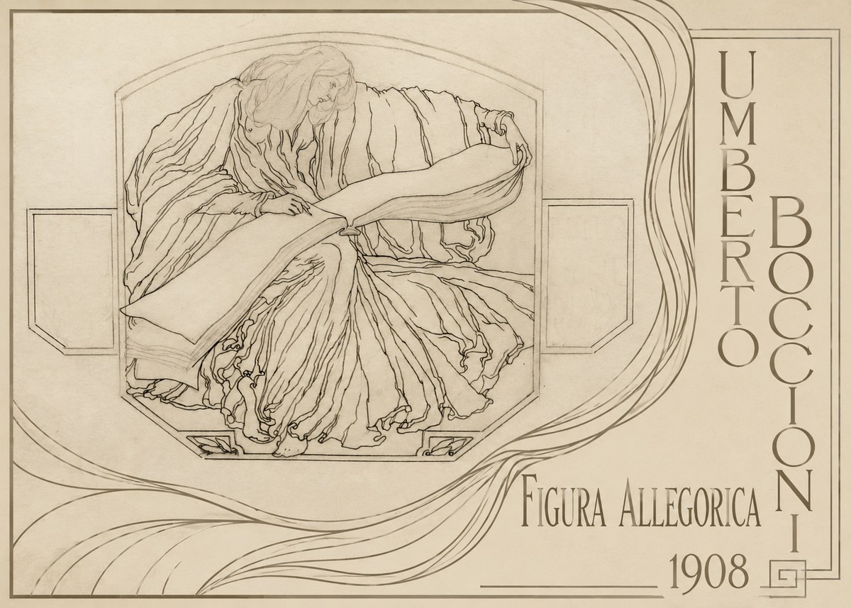 Umberto Boccioni Figura Allegorica No2 - Juliste