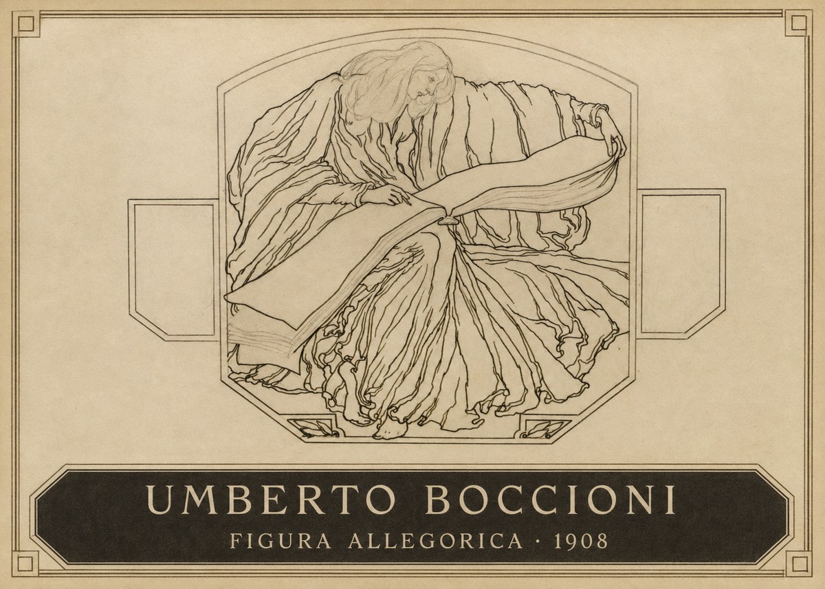 Umberto Boccioni Figura Allegorica No3 - Juliste