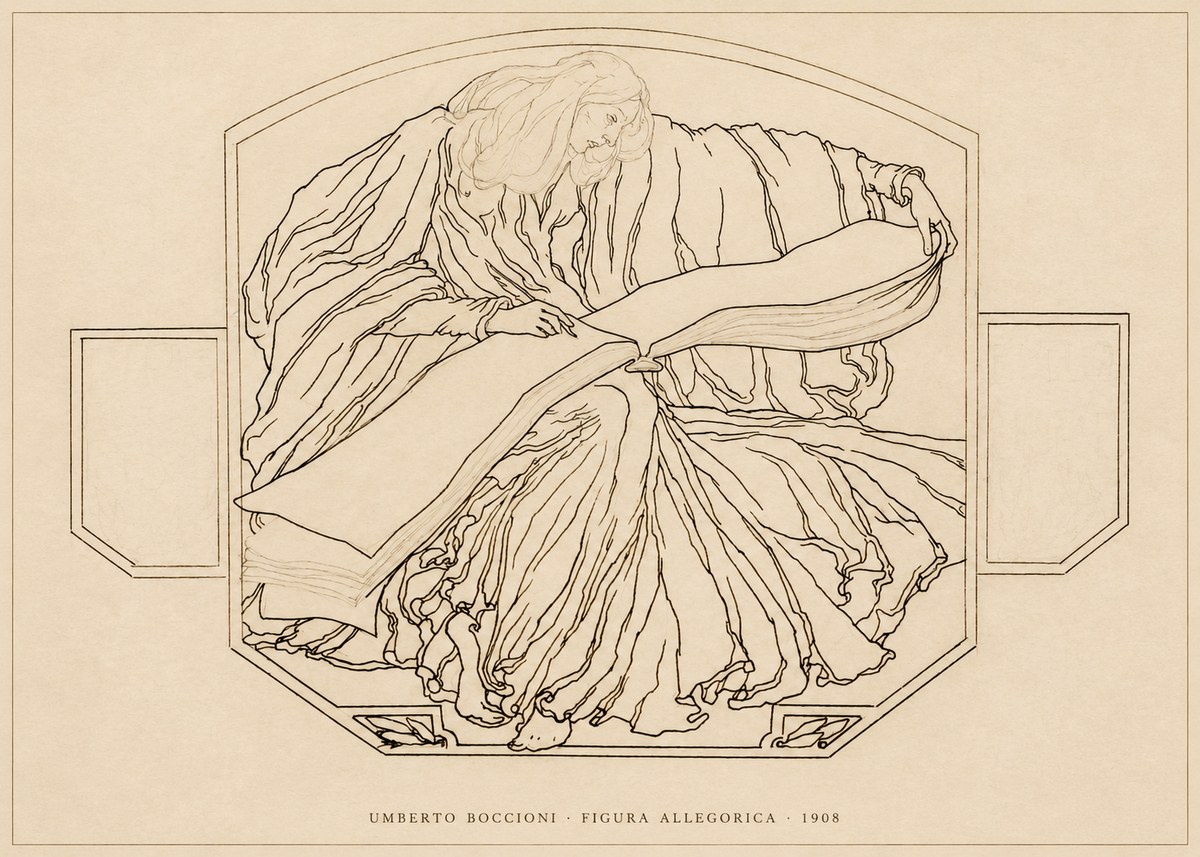 Umberto Boccioni Figura Allegorica No5 - Juliste