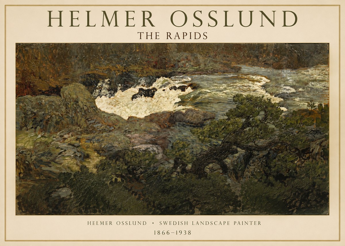 Helmer Osslund The Rapids No1 - Juliste