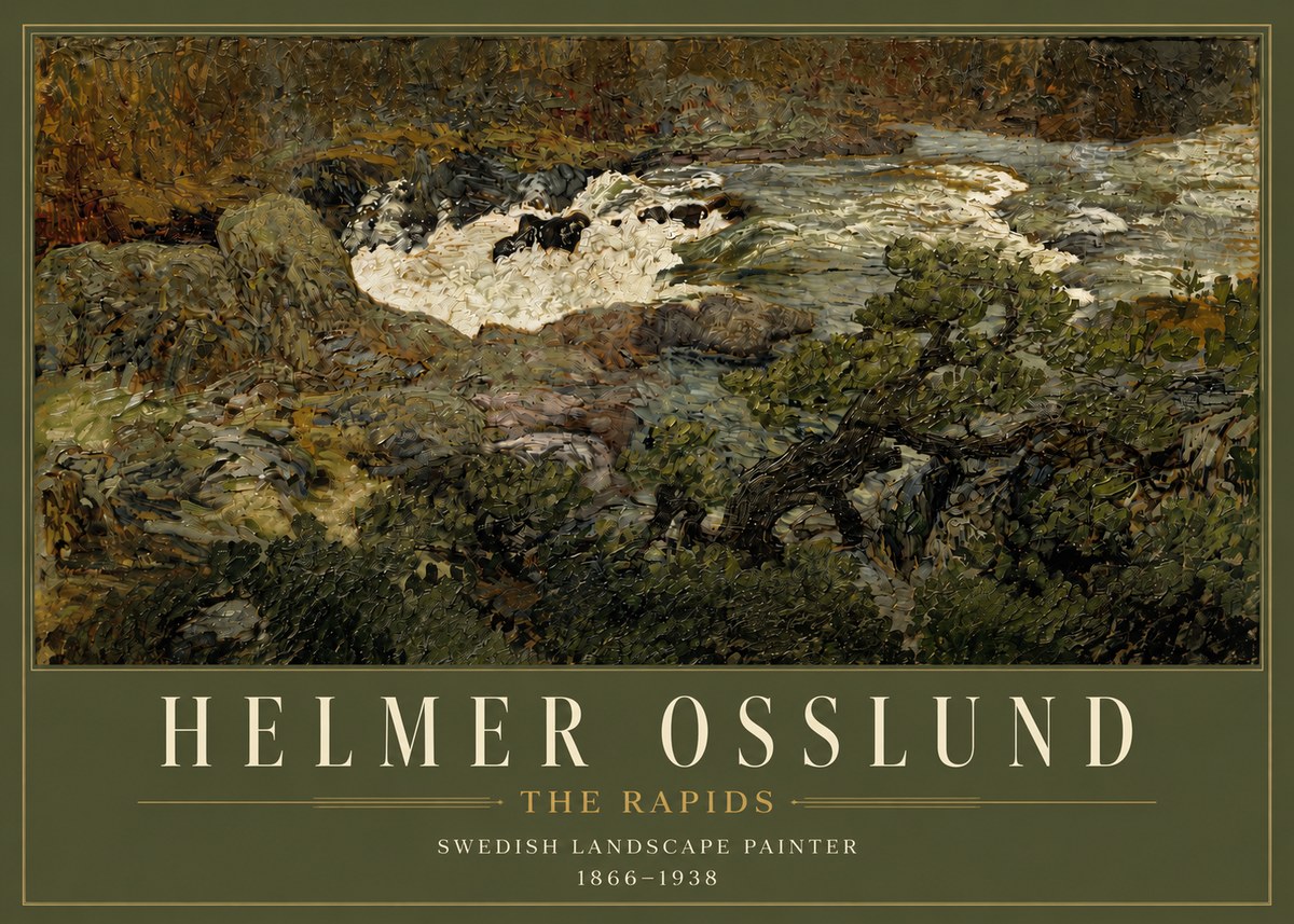 Helmer Osslund The Rapids No3 - Juliste