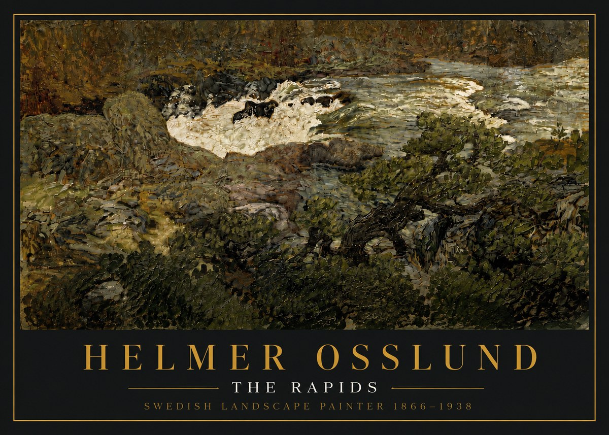 Helmer Osslund The Rapids No5 - Juliste