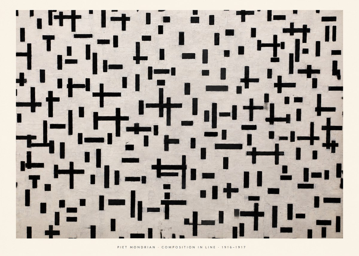 Piet Mondrian Composition in Line No5 - Juliste