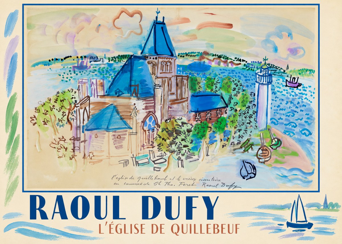 Raoul Dufy L'église De Quillebeuf No2 - Juliste