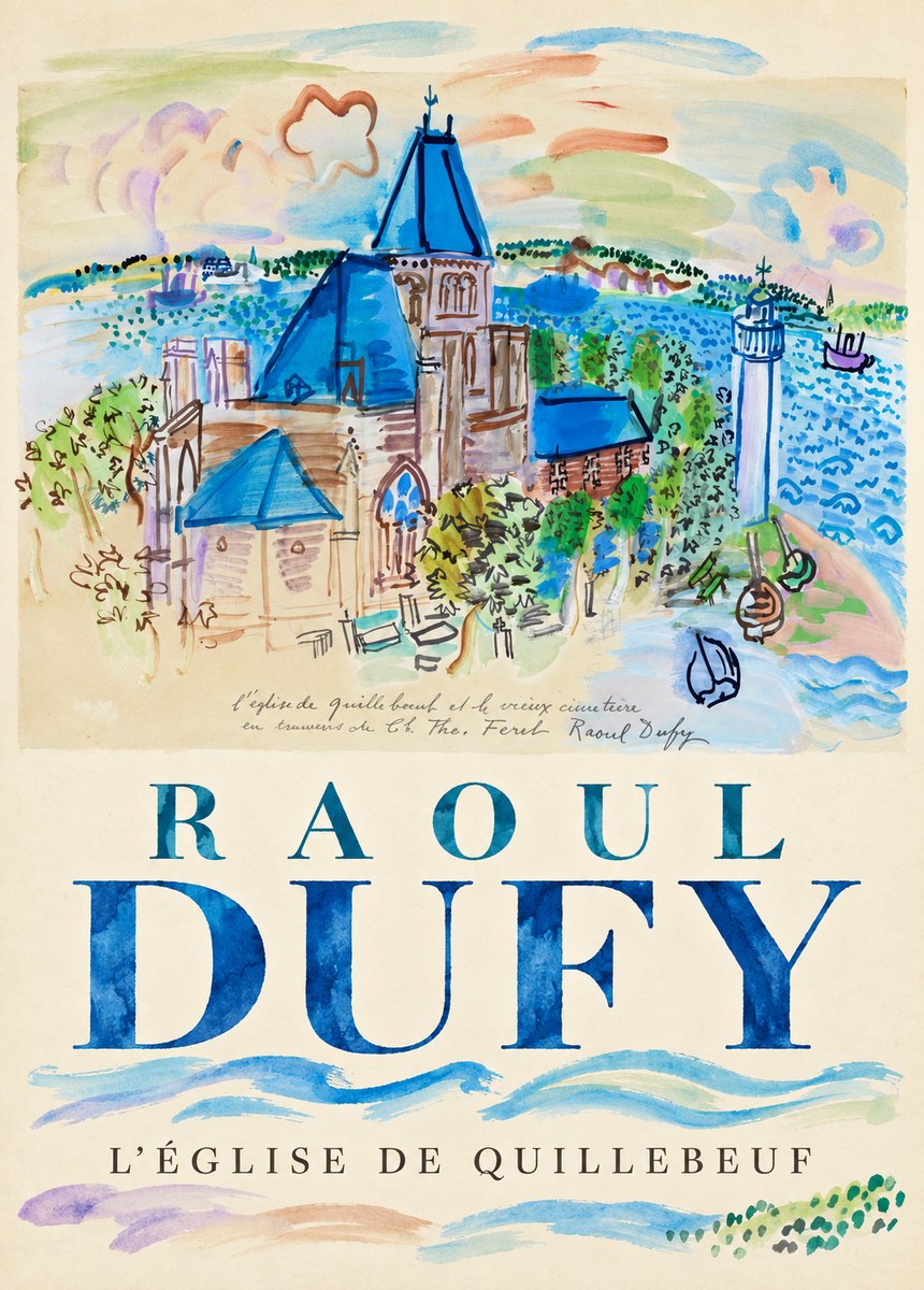 Raoul Dufy L'église De Quillebeuf No3 - Juliste