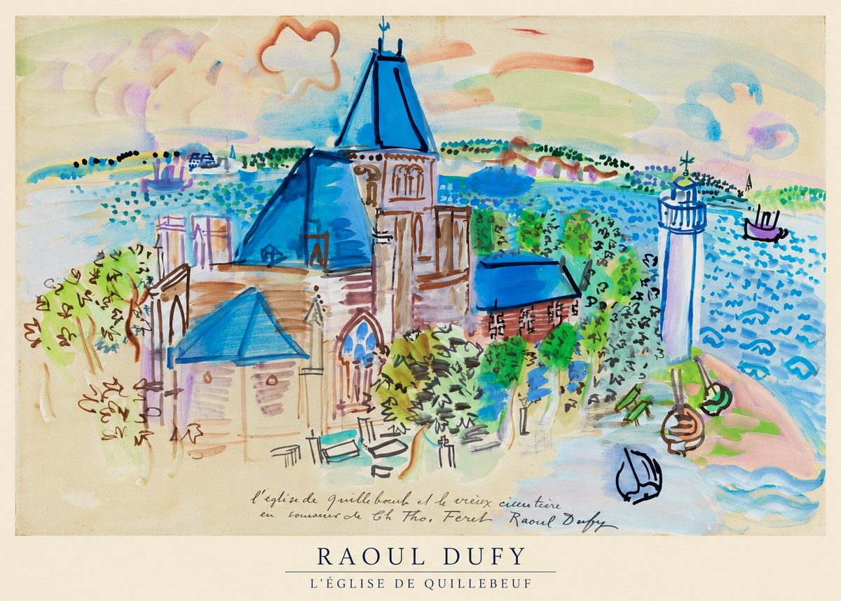 Raoul Dufy L'église De Quillebeuf No5 - Juliste