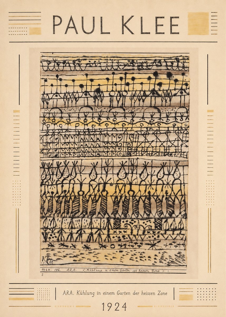 Paul Klee Ara. Kühlung in Einem Garten Der Heissen Zone No2 - Juliste
