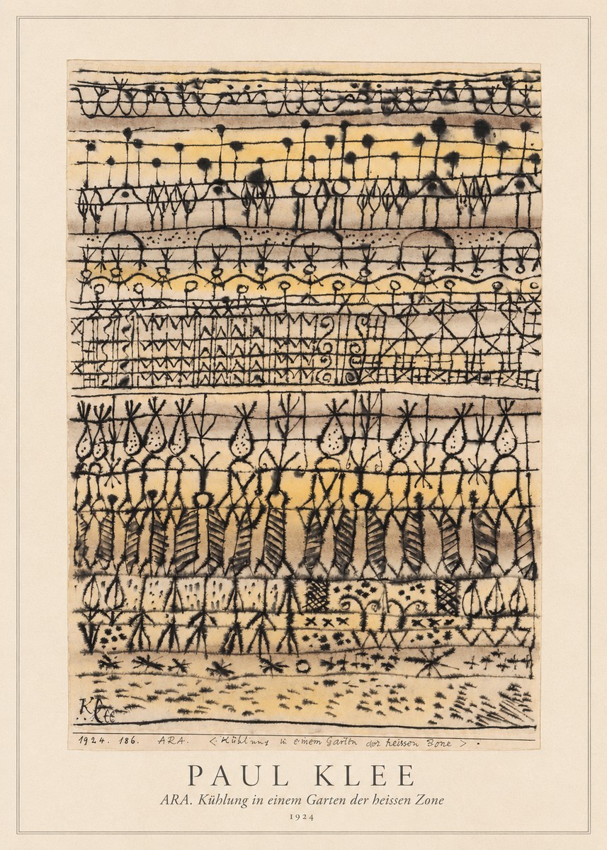 Paul Klee Ara. Kühlung in Einem Garten Der Heissen Zone No4 - Juliste