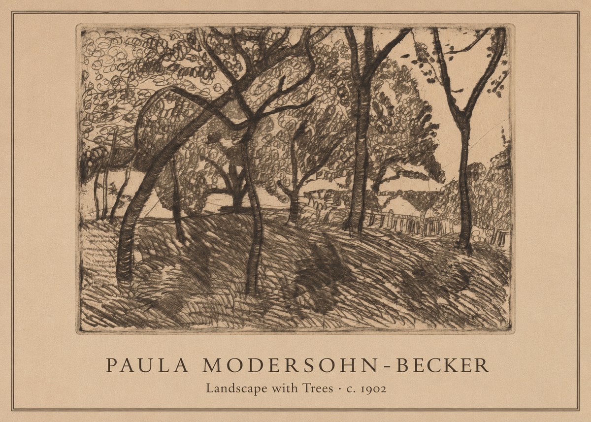 Paula Modersohn-Becker Landscape with Trees No1 - Juliste