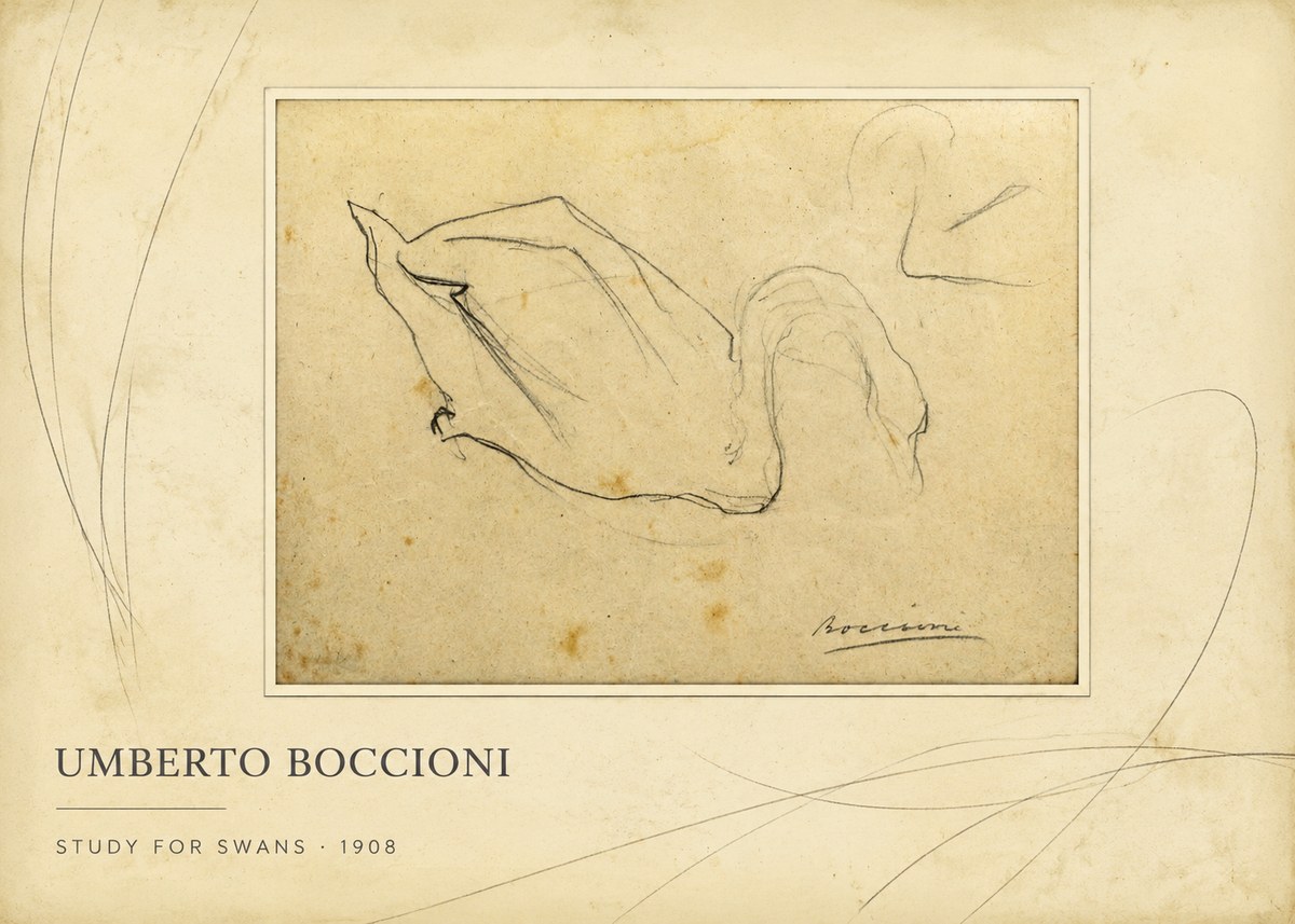 Umberto Boccioni Study for Swans No2 - Juliste