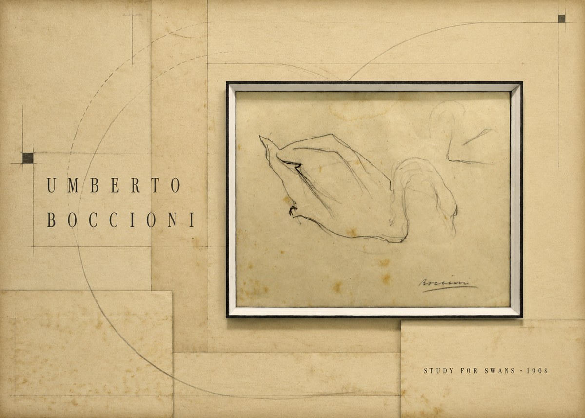 Umberto Boccioni Study for Swans No6 - Juliste