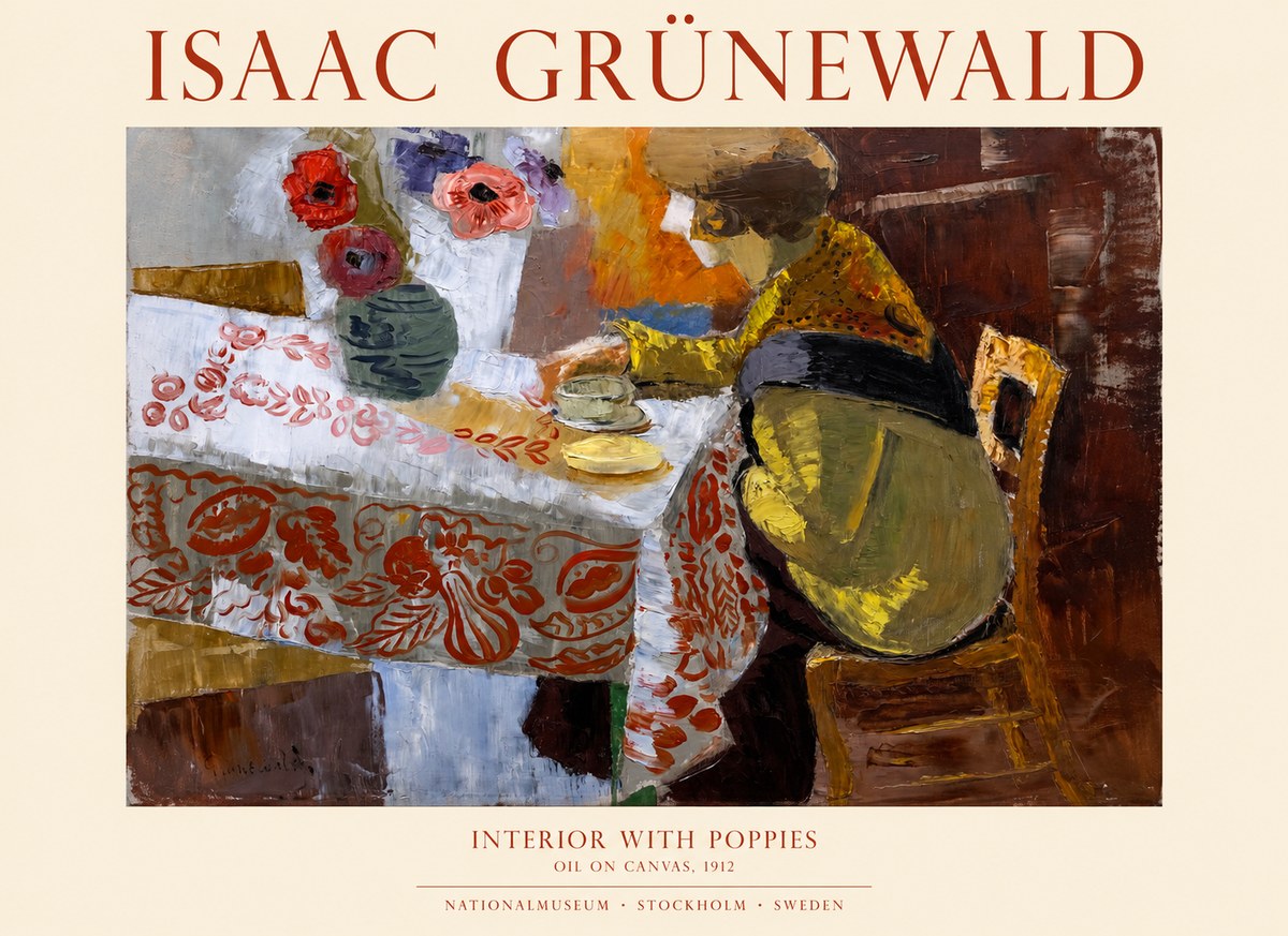 Isaac Grünewald Interior with Poppies No1 - Juliste