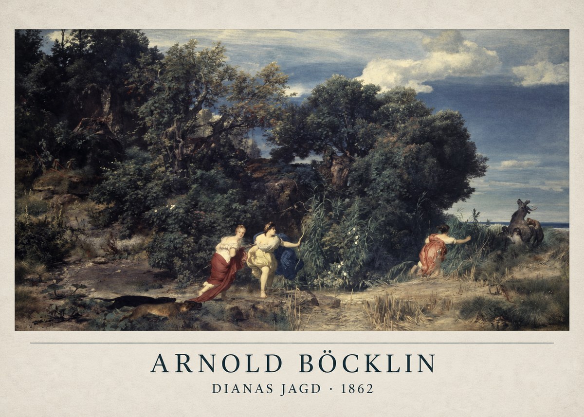 Arnold Böcklin Dianas Jagd No2 - Juliste
