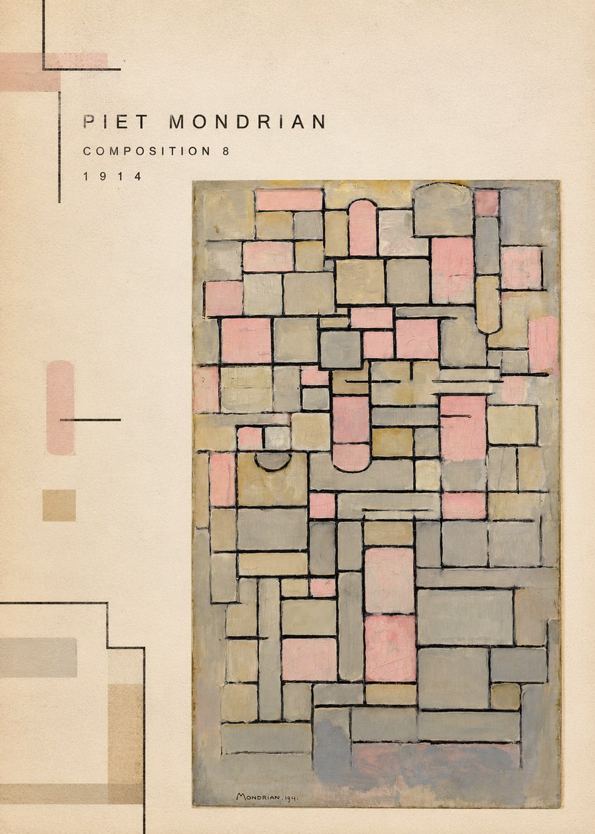 Piet Mondrian Composition 8 No2 - Juliste