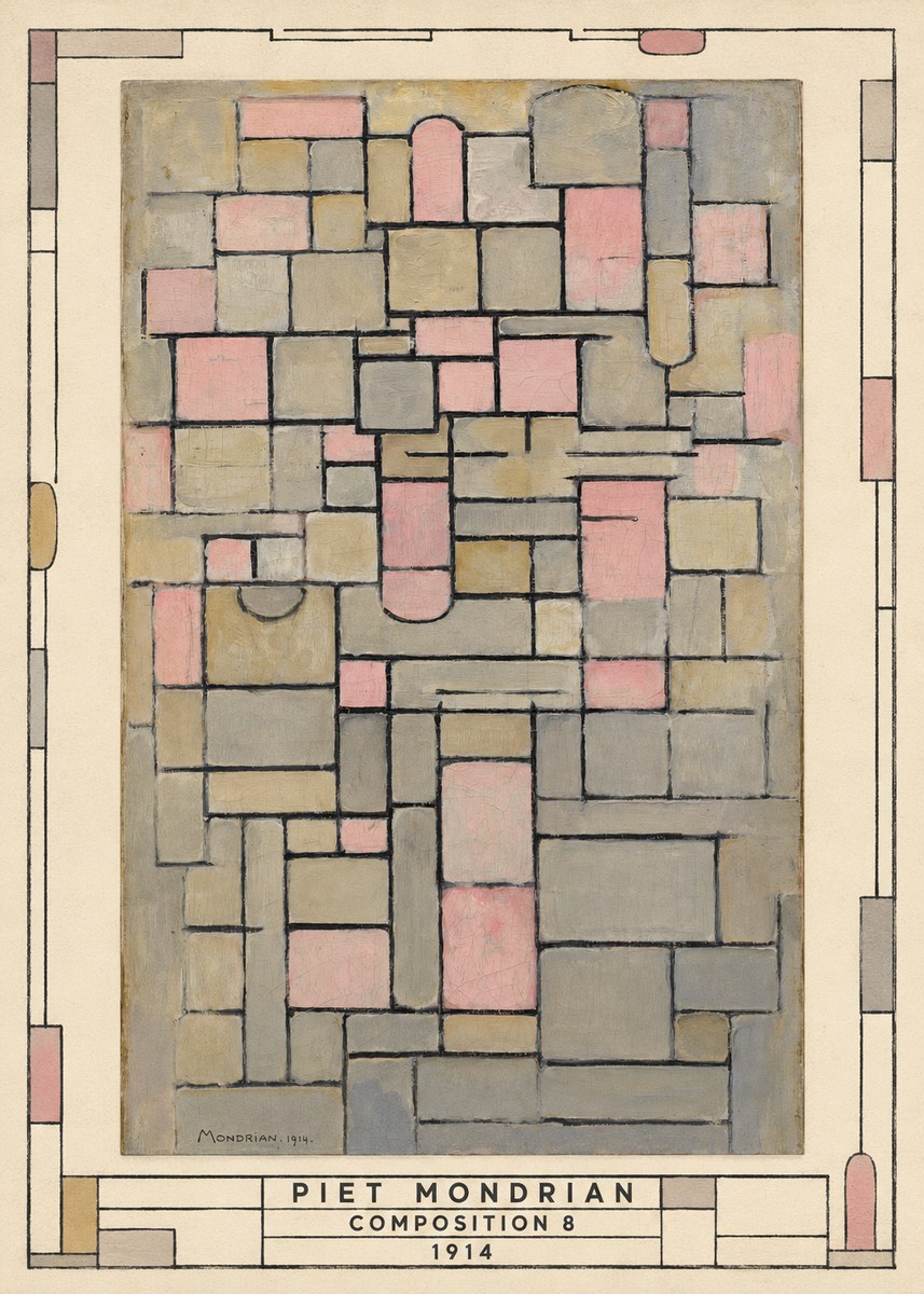 Piet Mondrian Composition 8 No3 - Juliste