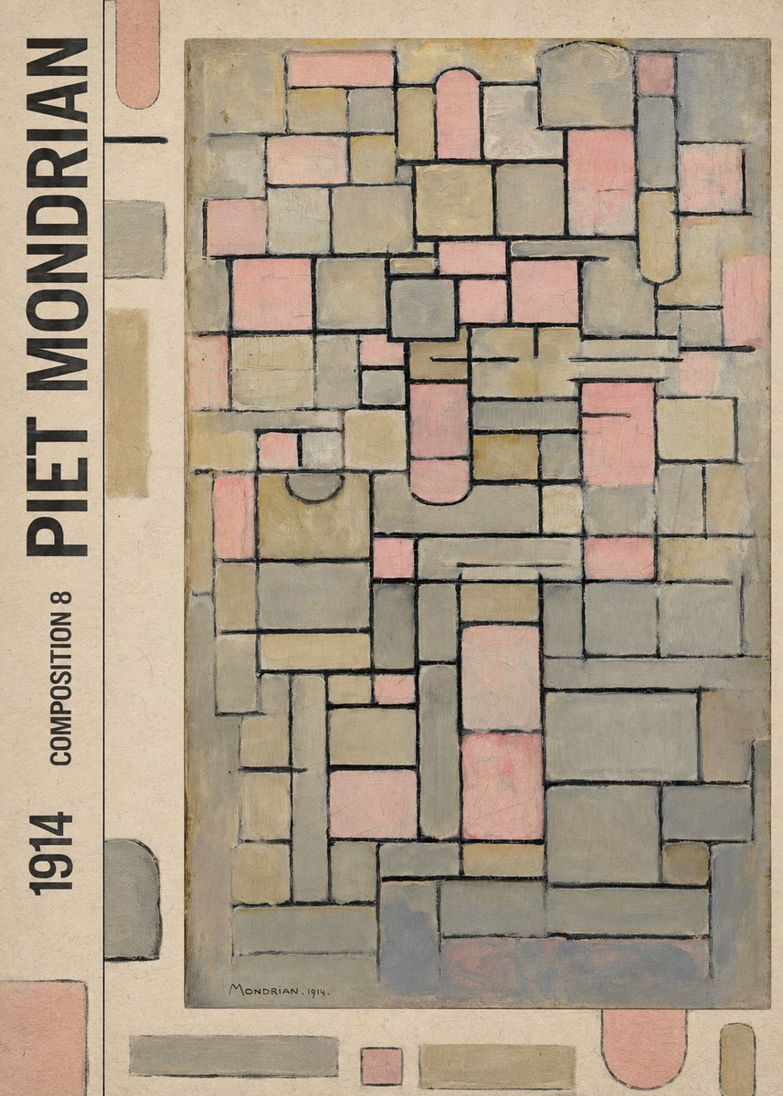 Piet Mondrian Composition 8 No5 - Juliste