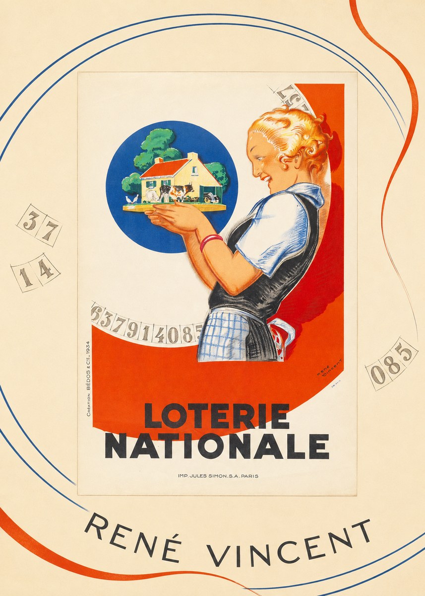 René Vincent Lotterie Nationale No5 - Juliste