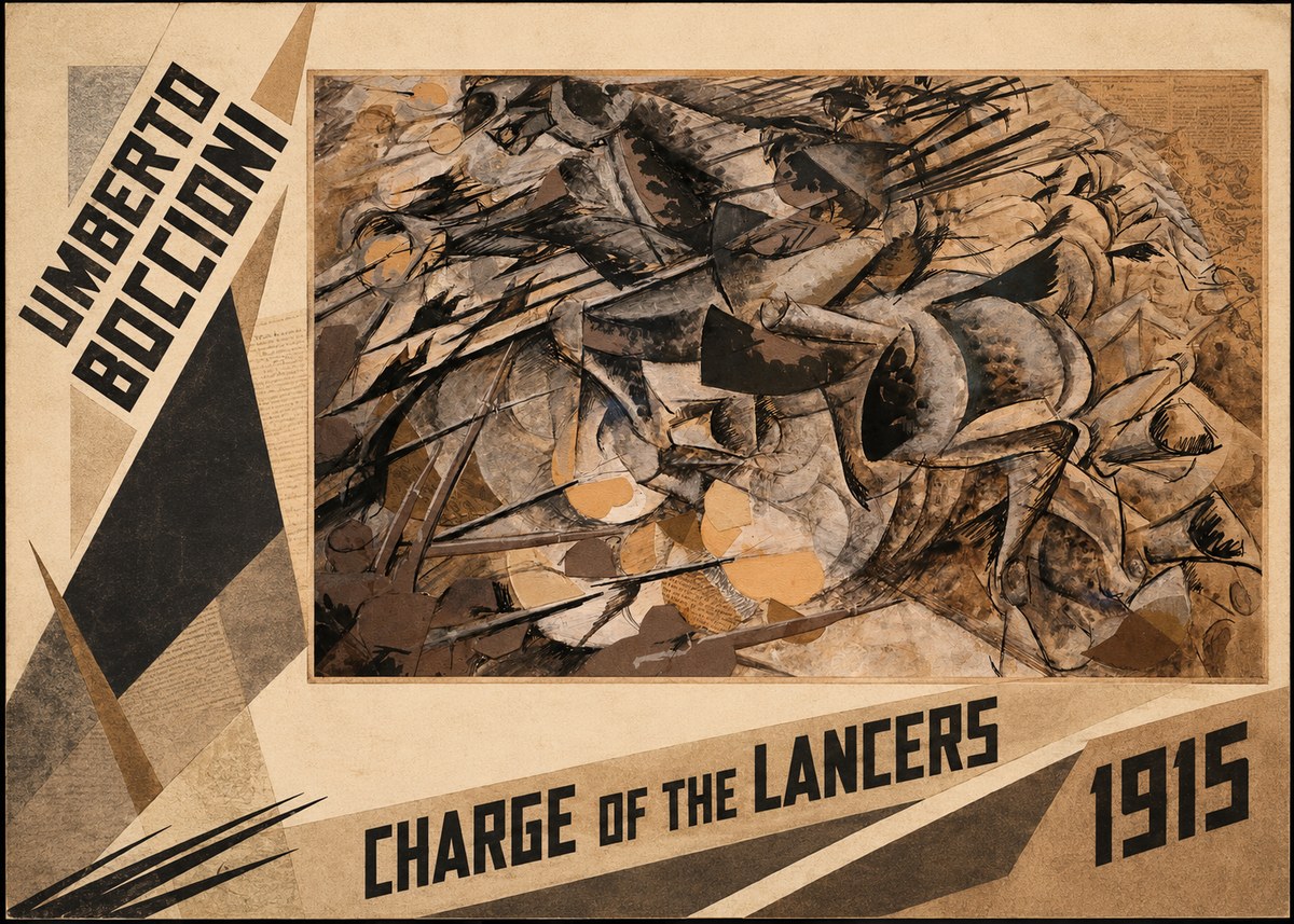 Umberto Boccioni Charge of the Lancers No2 - Juliste