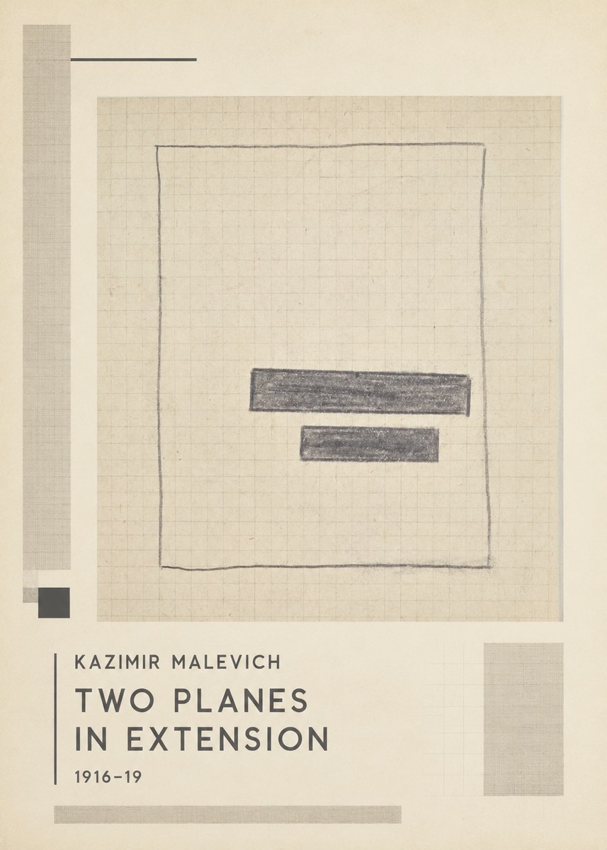 Kazimir Malevich Two Planes in Extension No1 - Juliste