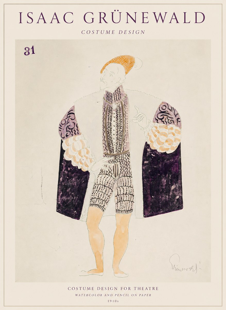Isaac Grünewald Costume Design for Theatre No1 - Juliste