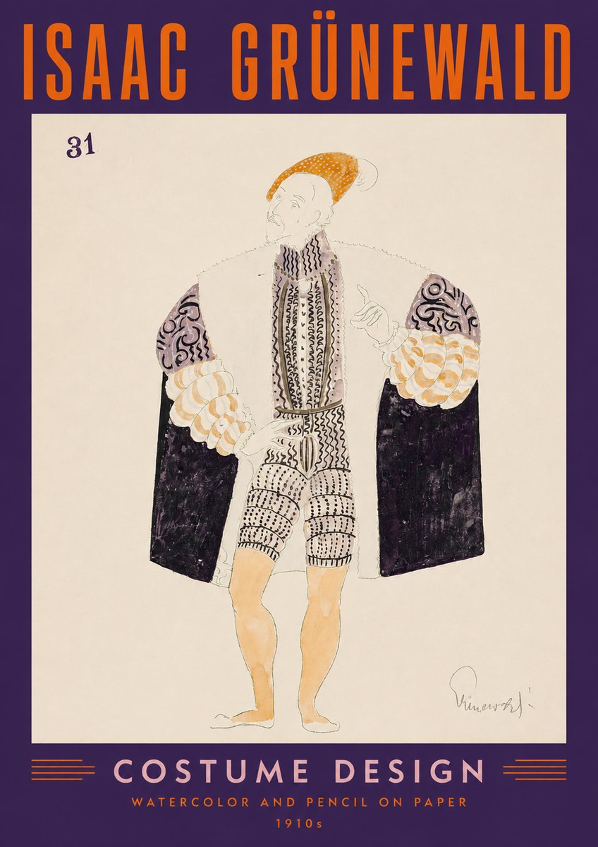 Isaac Grünewald Costume Design for Theatre No2 - Juliste