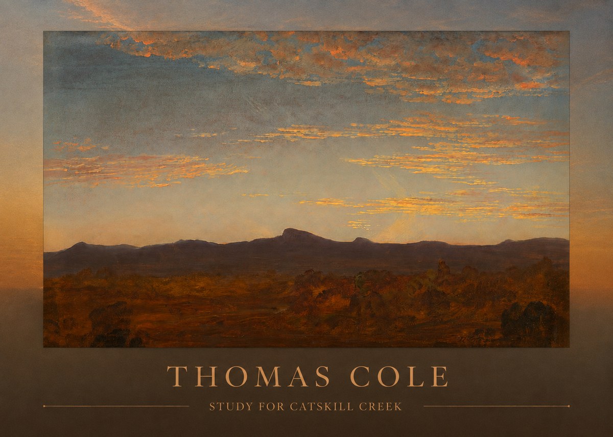 Thomas Cole Study for Catskill Creek II No3 - Juliste