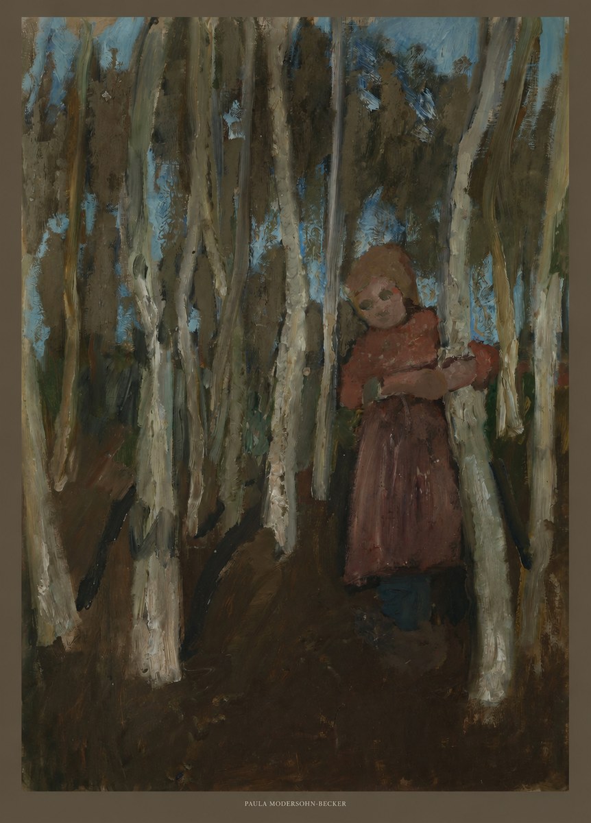 Paula Modersohn-Becker Girl in a Birch Forest No6 - Juliste