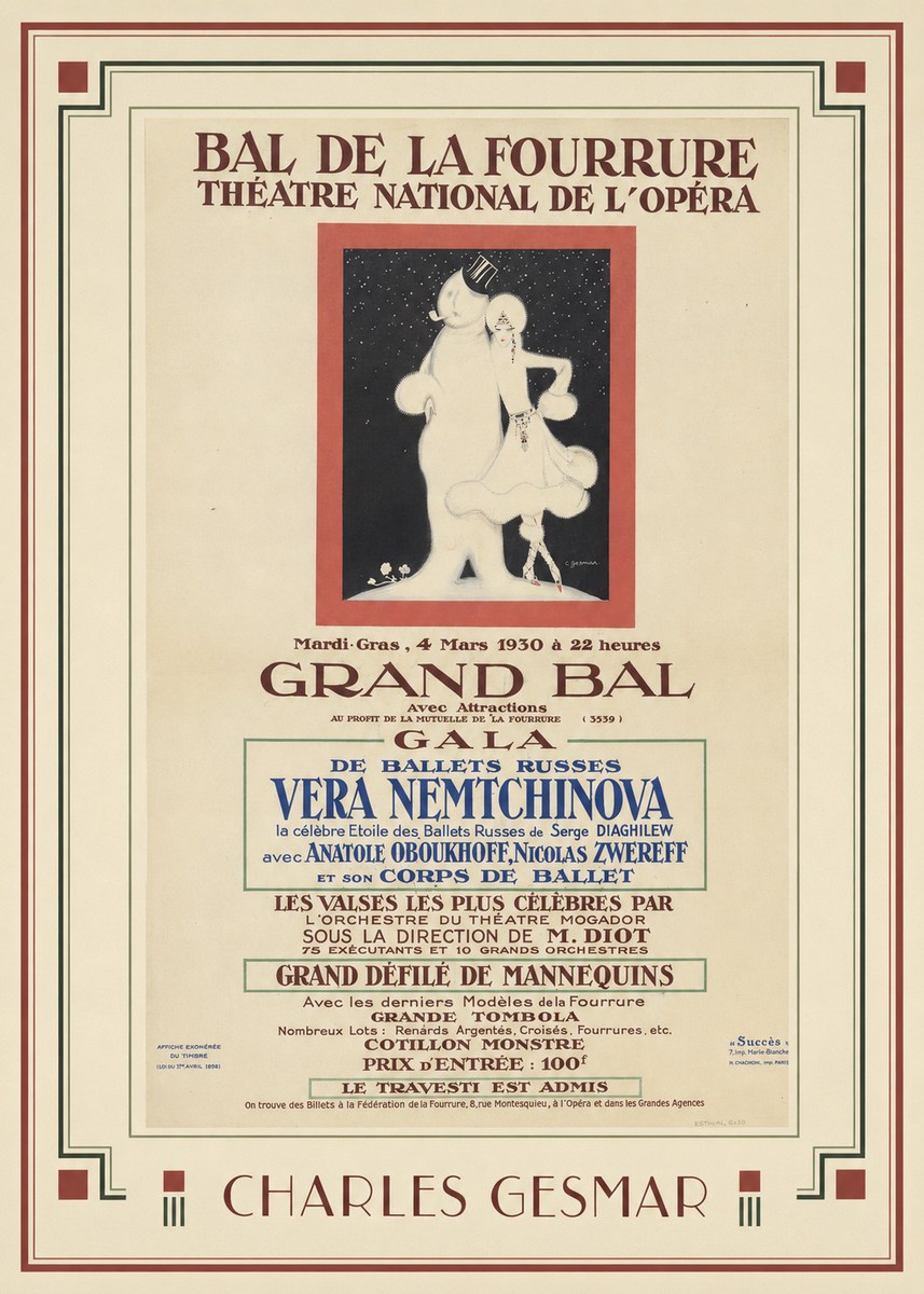 Charles Gesmar Bal De La Fourrure III No1 - Juliste
