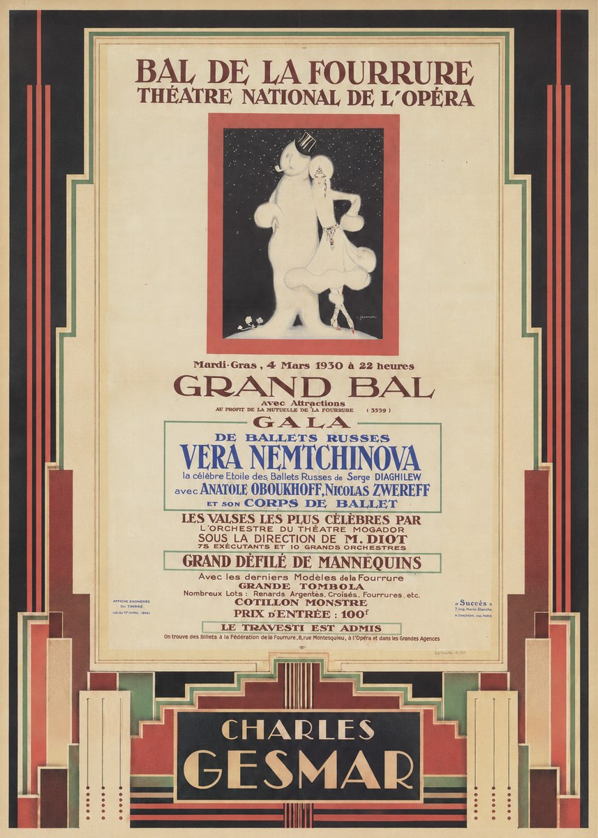 Charles Gesmar Bal De La Fourrure III No4 - Juliste