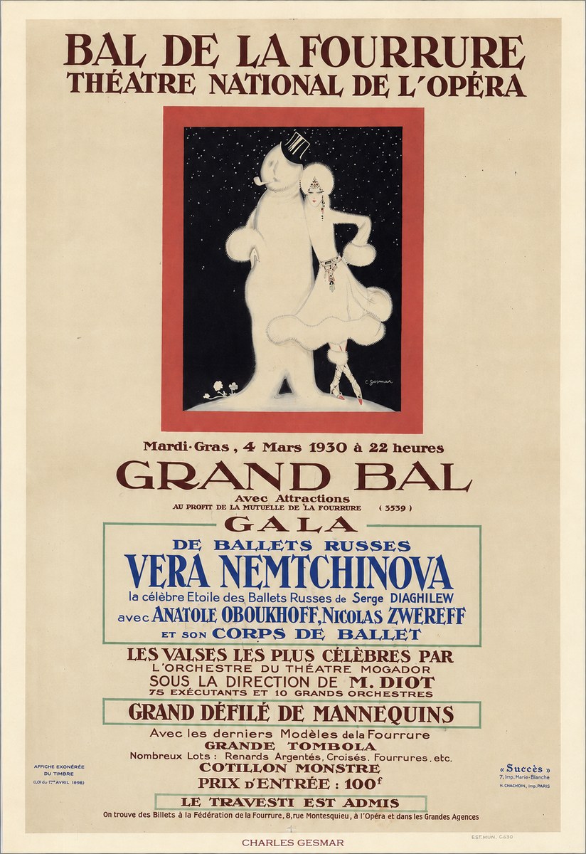 Charles Gesmar Bal De La Fourrure III No6 - Juliste
