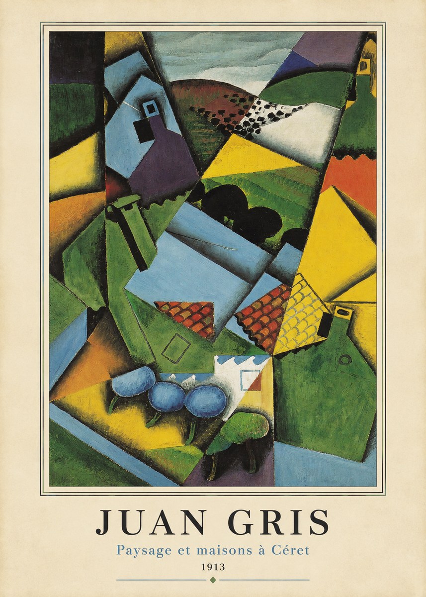 Juan Gris Paysage Et Maisons À Céret No4 - Juliste