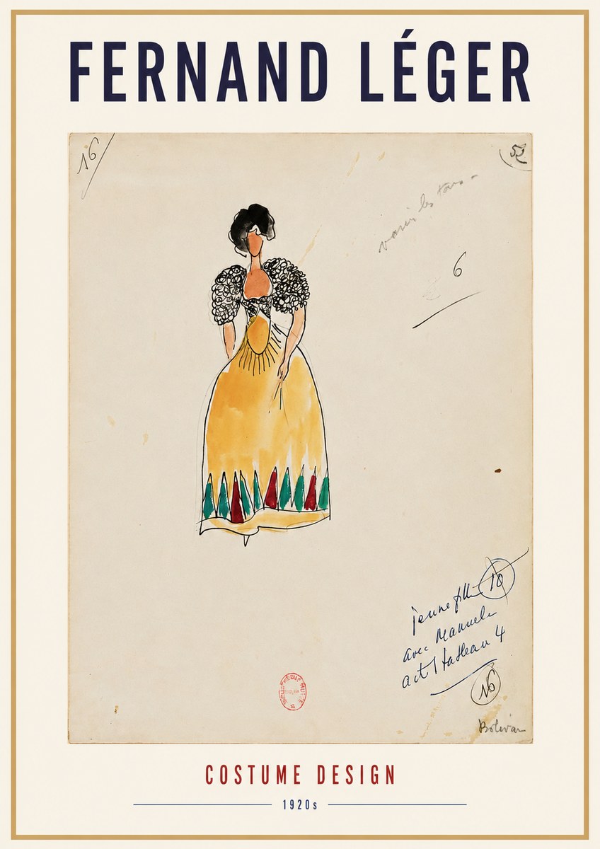 Fernand Léger Costume Design 1920S Preparatory Study No2 - Juliste
