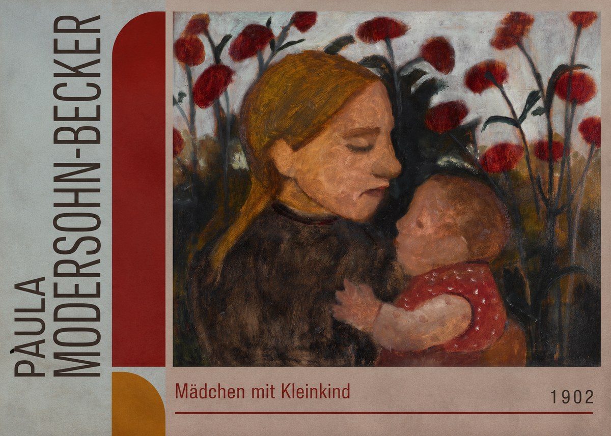 Paula Modersohn-Becker Mädchen Mit Kleinkind II No3 - Juliste