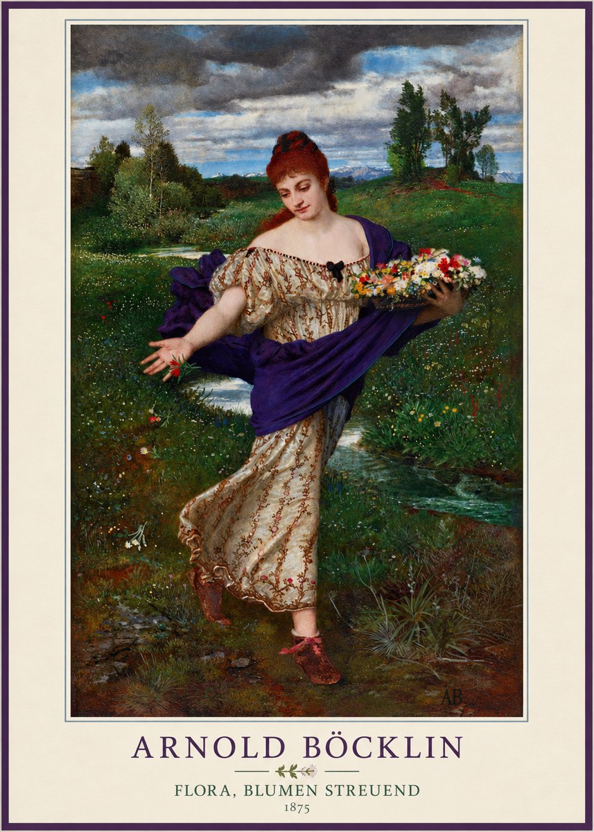 Arnold Böcklin Flora, Blumen Streuend II No4 - Juliste