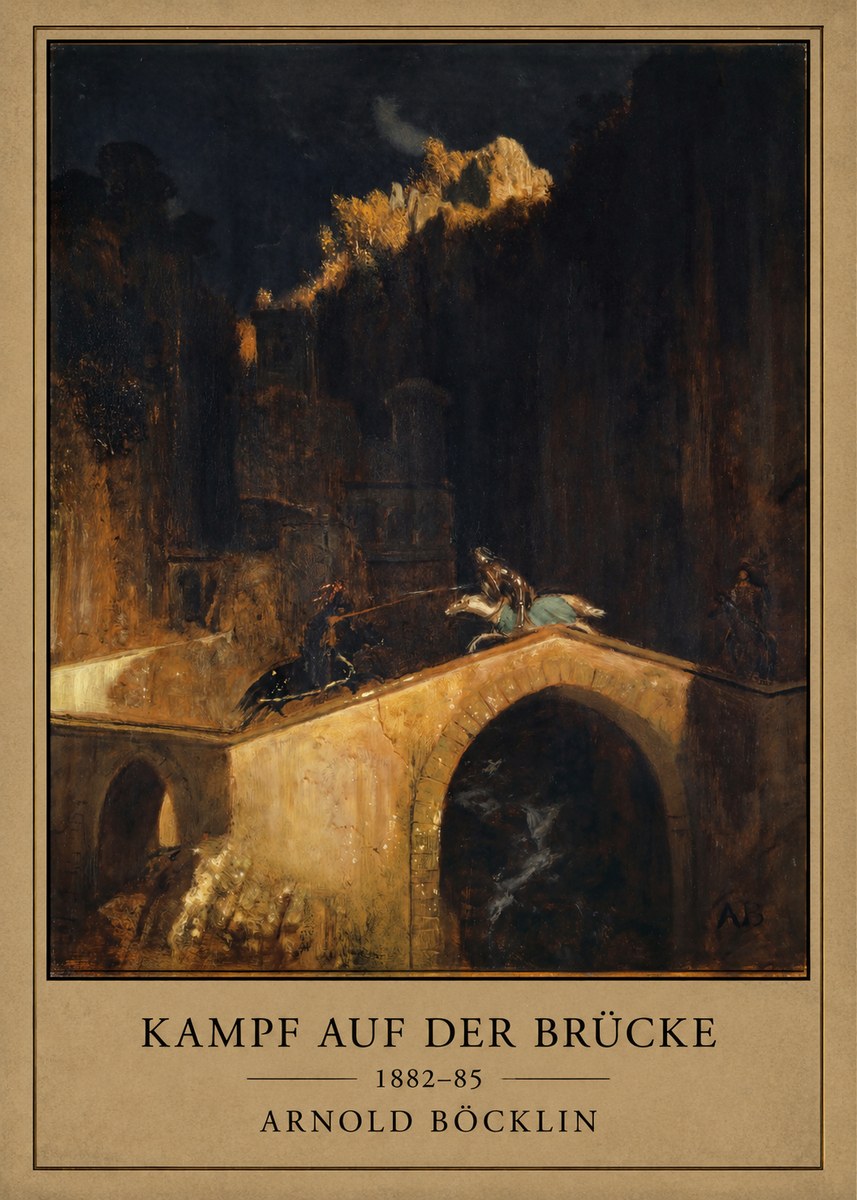 Arnold Böcklin Kampf Auf Der Brücke No1 - Juliste
