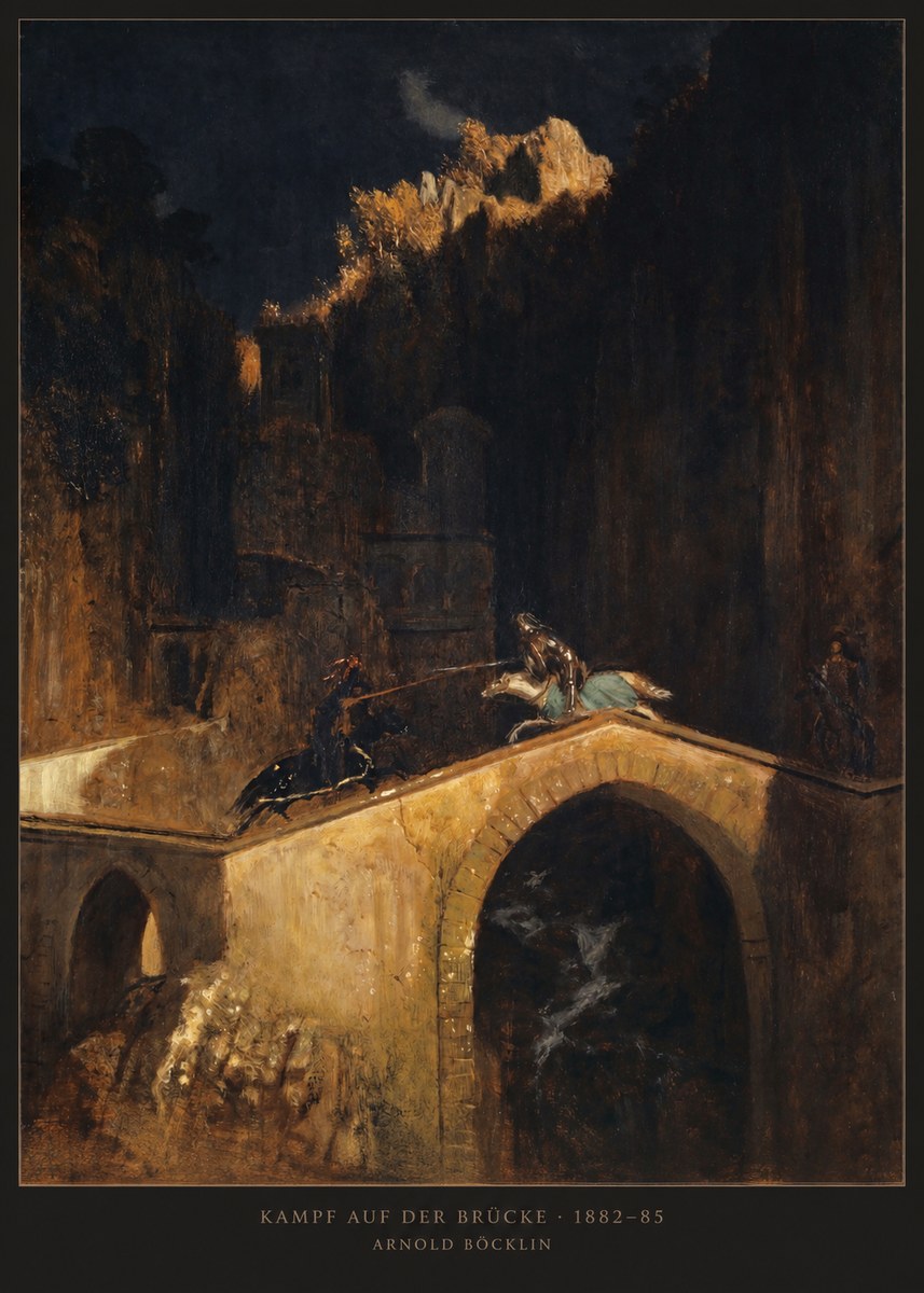 Arnold Böcklin Kampf Auf Der Brücke No2 - Juliste