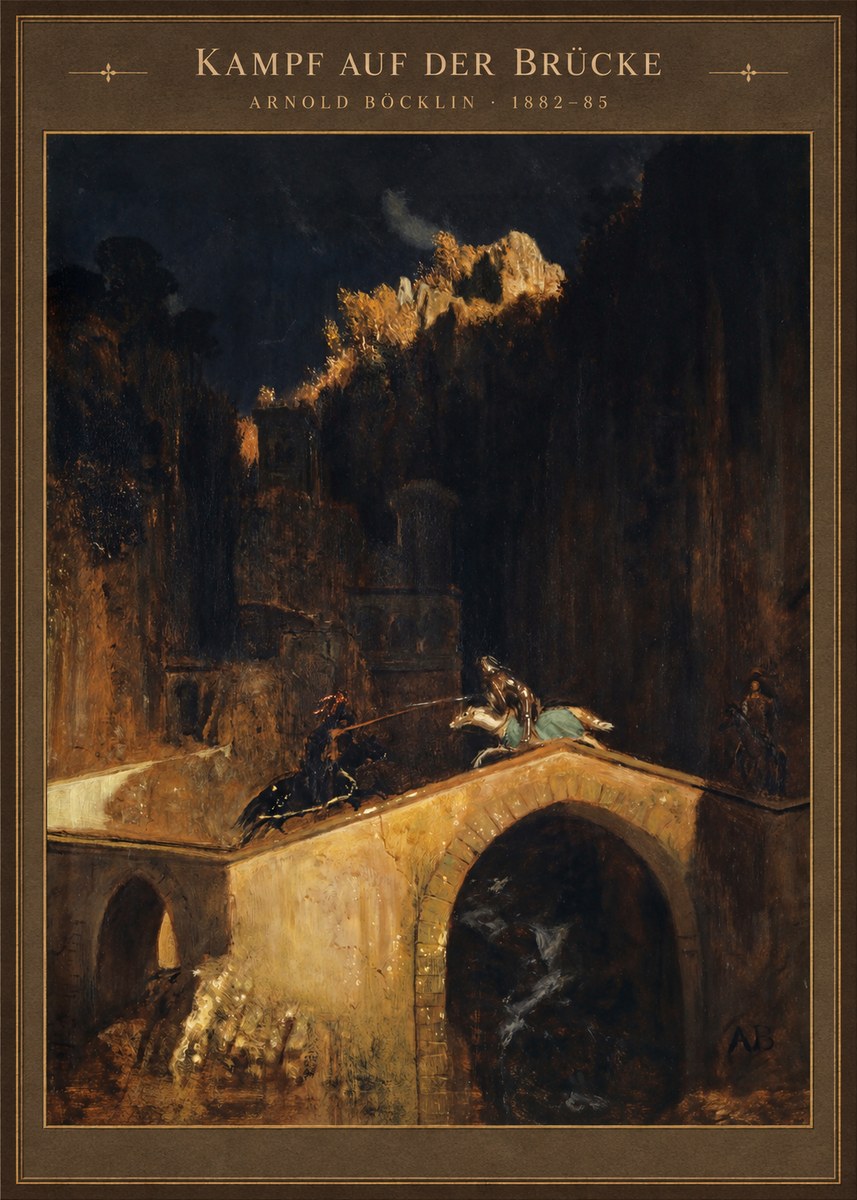 Arnold Böcklin Kampf Auf Der Brücke No4 - Juliste