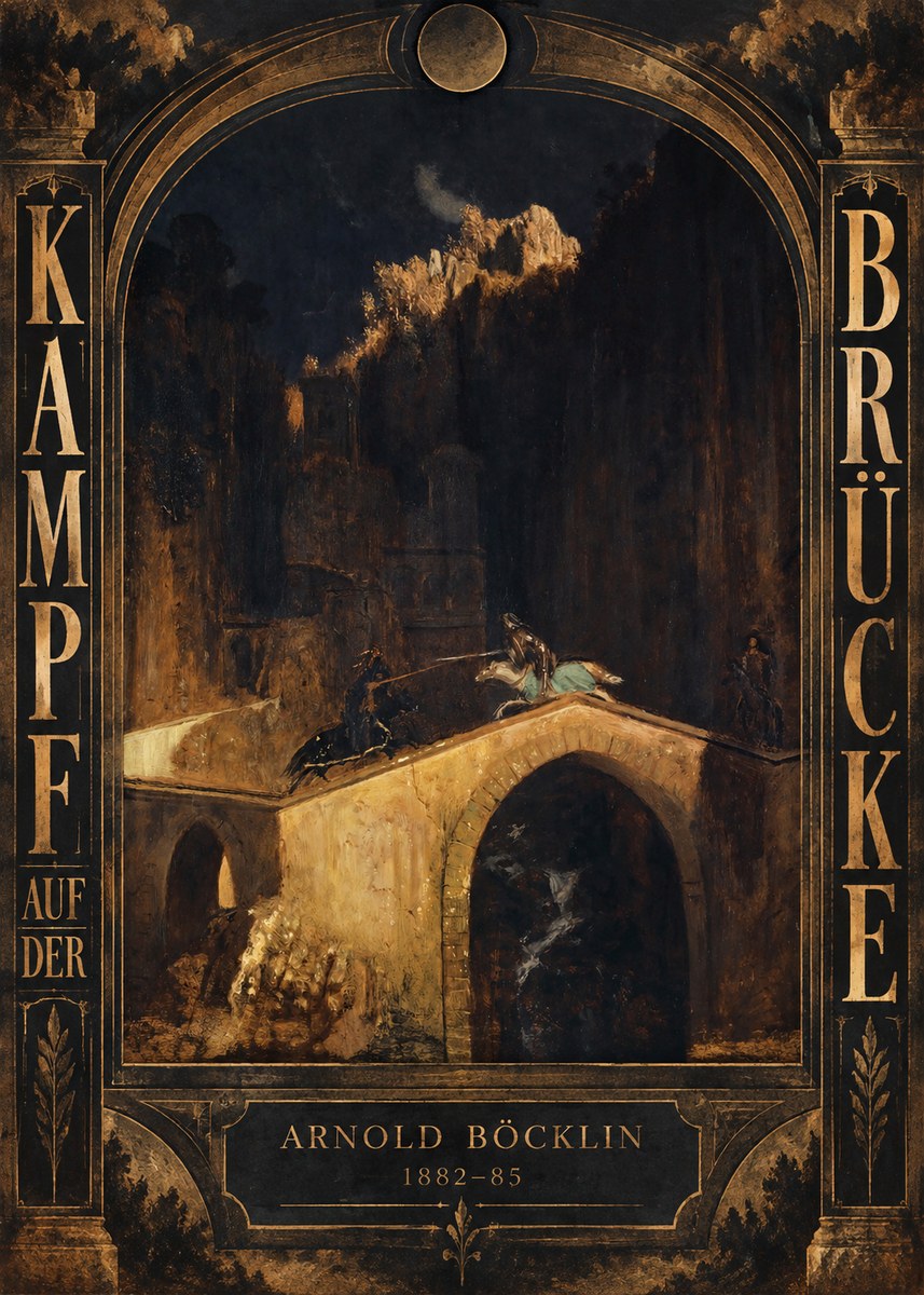 Arnold Böcklin Kampf Auf Der Brücke No6 - Juliste