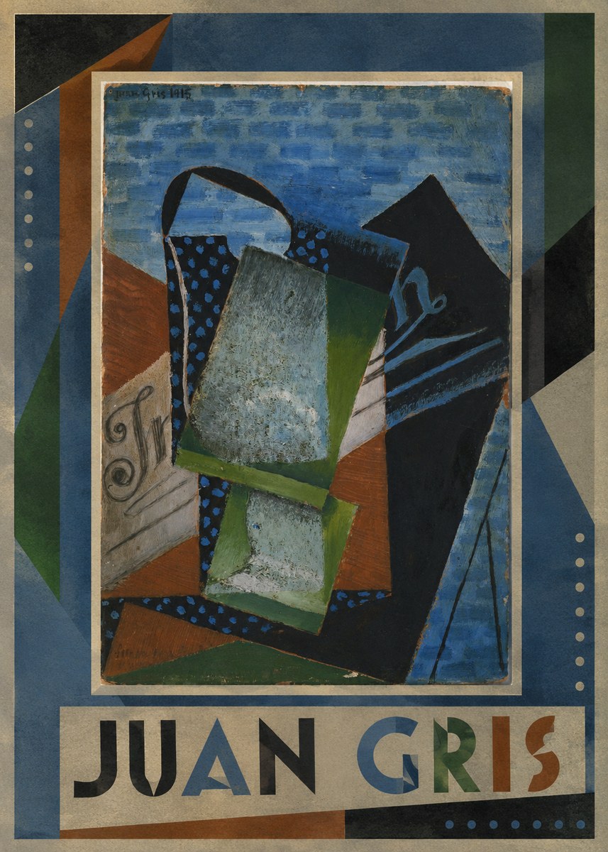 Juan Gris Still Life with Fruit Bowl and Bottle No1 - Juliste