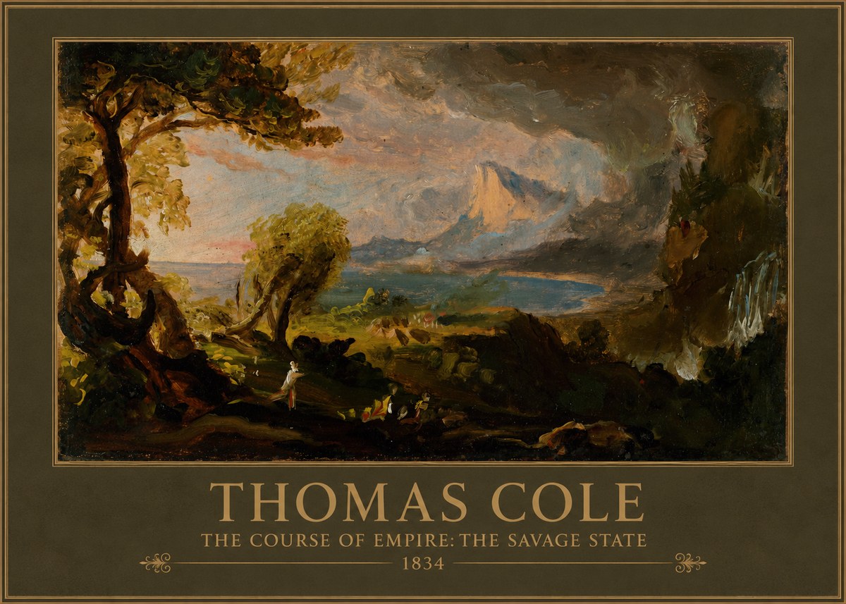 Thomas Cole The Course of Empire: the Savage State II No1 - Juliste