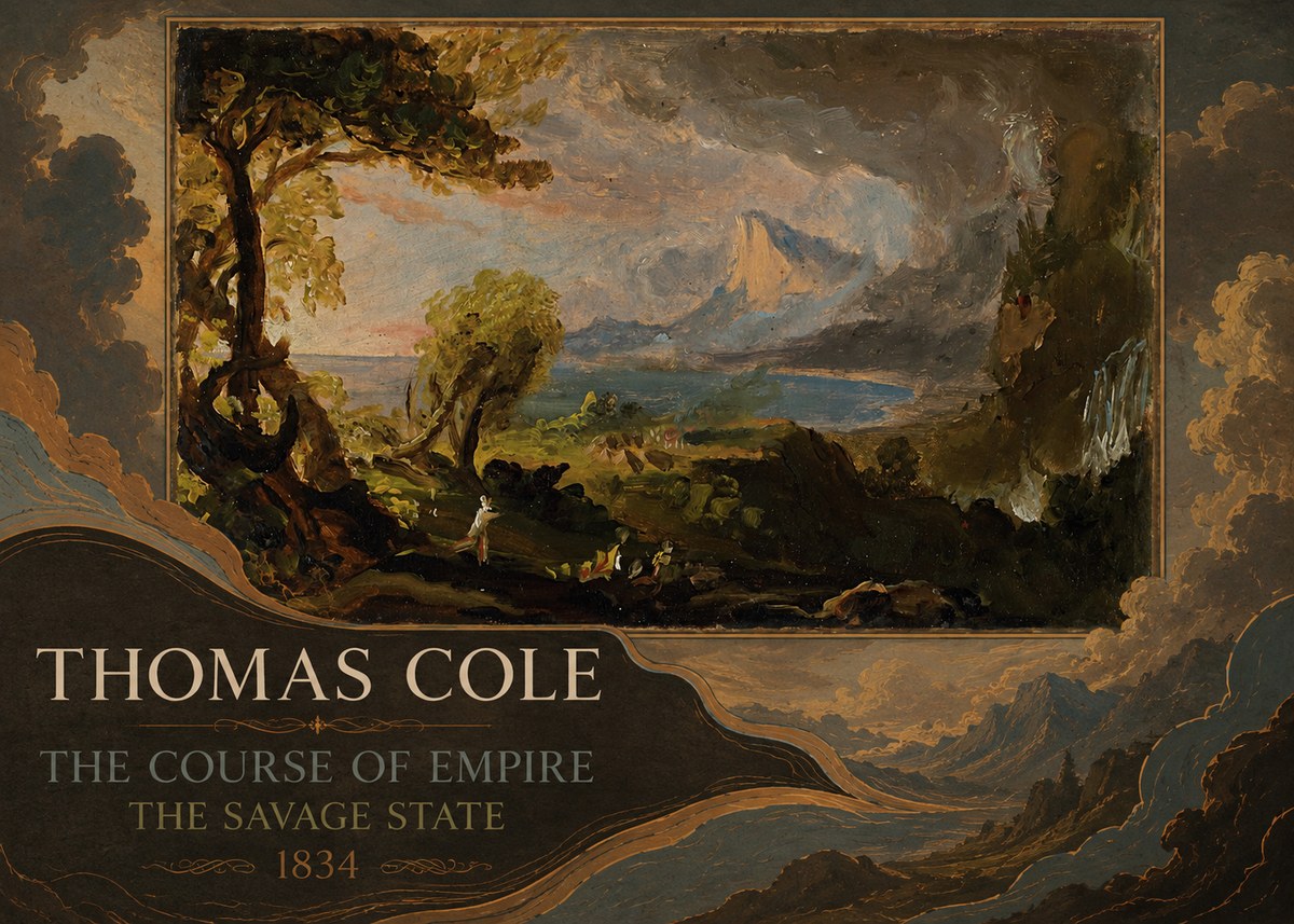 Thomas Cole The Course of Empire: the Savage State II No2 - Juliste
