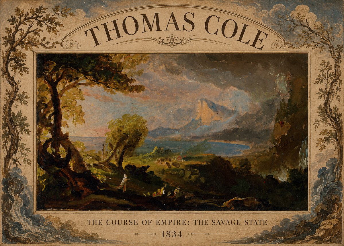 Thomas Cole The Course of Empire: the Savage State II No4 - Juliste