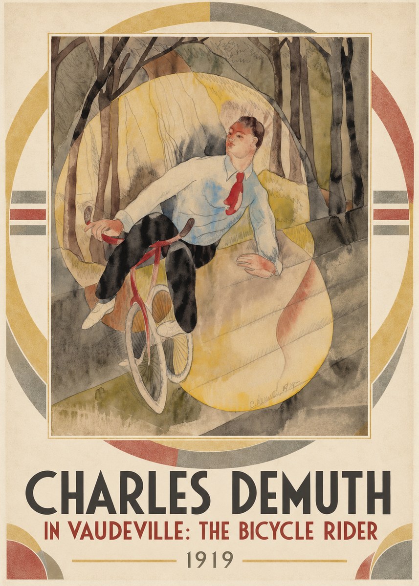 Charles Demuth In Vaudeville: the Bicycle Rider No1 - Juliste