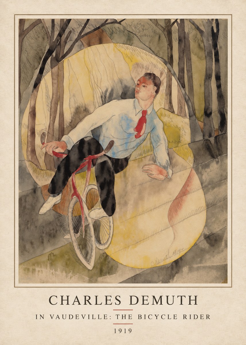Charles Demuth In Vaudeville: the Bicycle Rider No4 - Juliste