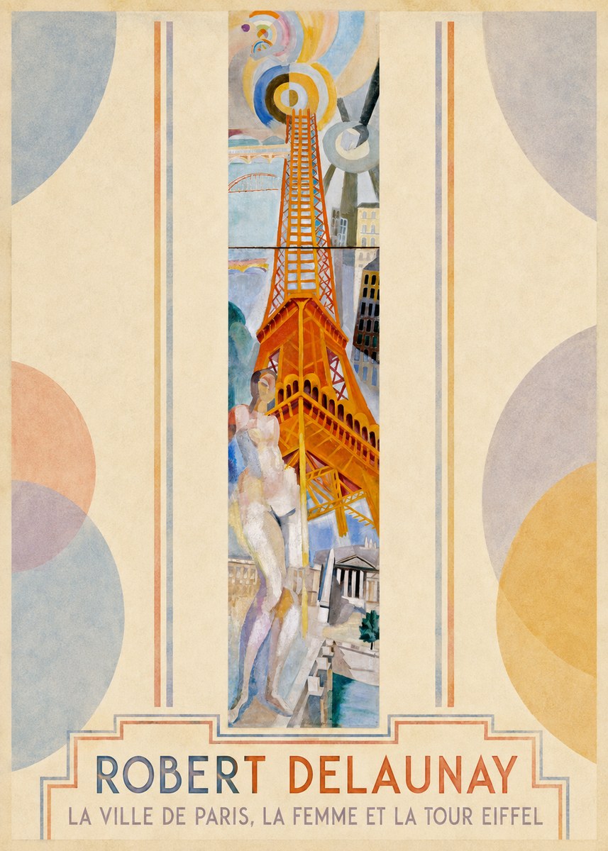 Robert Delaunay La Ville De Paris, La Femme Et La Tour Eiffel No2 - Juliste